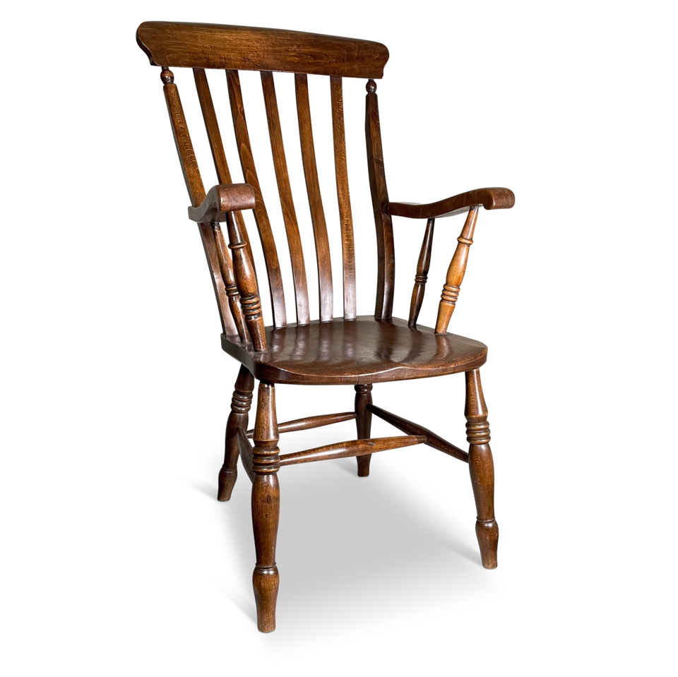 Elm and Ash Splat Back Elbow Chair