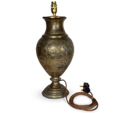 Chase Engraved Indian Brass Urn Lamp Base