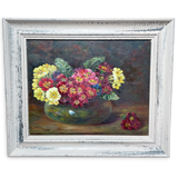 Oil on Canvas Still Life of Primulas