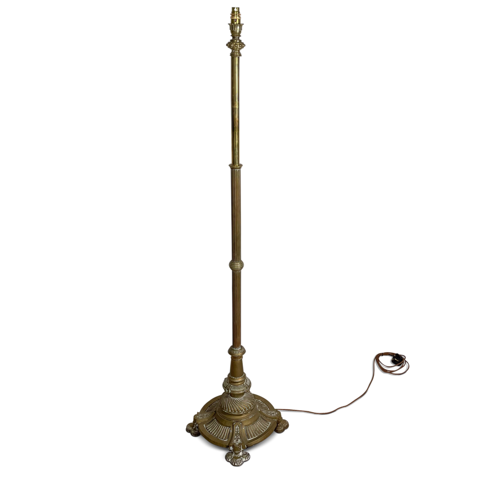 Victorian Cast Brass Column Floor Lamp