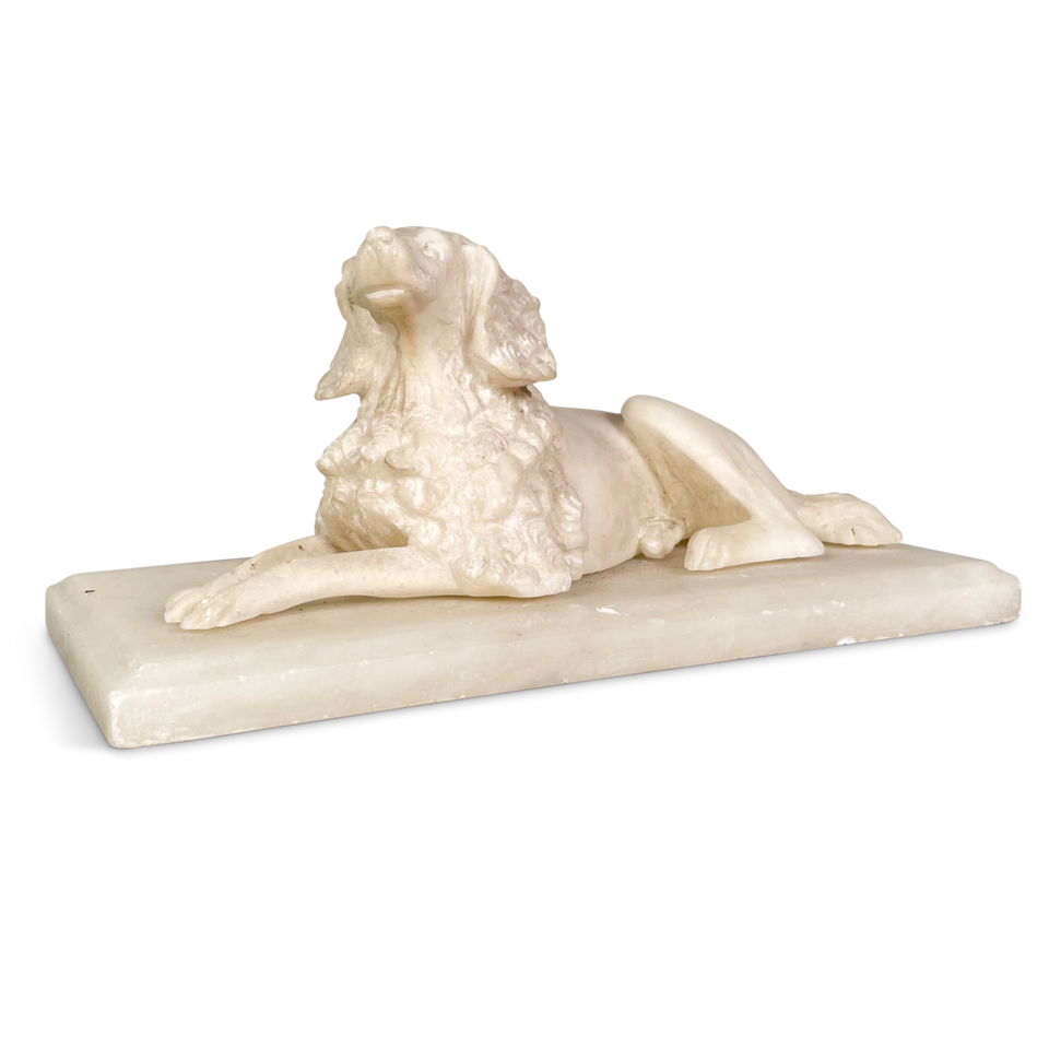 Alabaster Figure of a Reclining Hound
