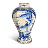 Delft Vase with Hand Painted Chinese Decoration