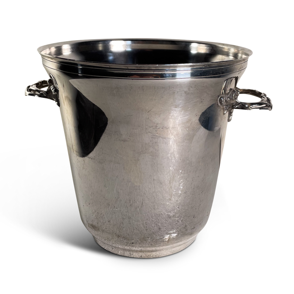 Plated Champagne Bucket with Side Cast Leaf Handles