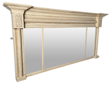 Tryptic Overmantle Mirror with Rope Design in Old Paint