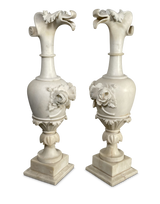 Carved Alabaster Urns