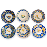 Set of Six Puente Del Arzobispo Pottery Chargers Decorated with Birds