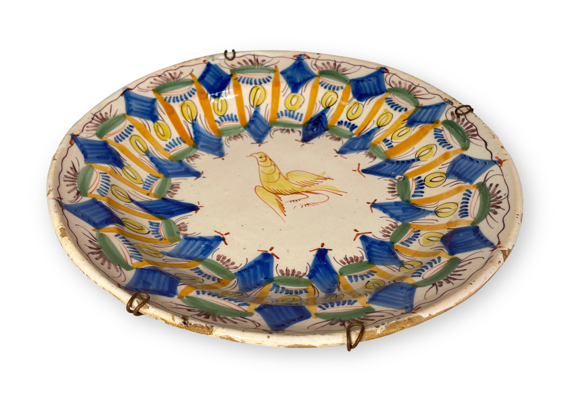 Puente Del Arzobispo Pottery Chargers Decorated with Birds