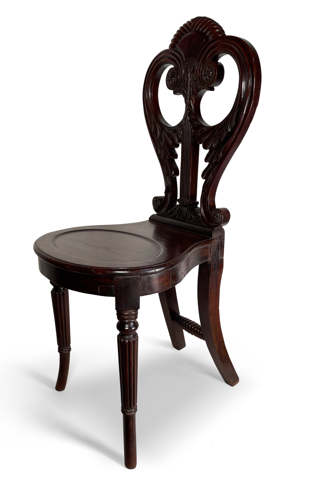 Carved Mahogany Regency Hall Chair
