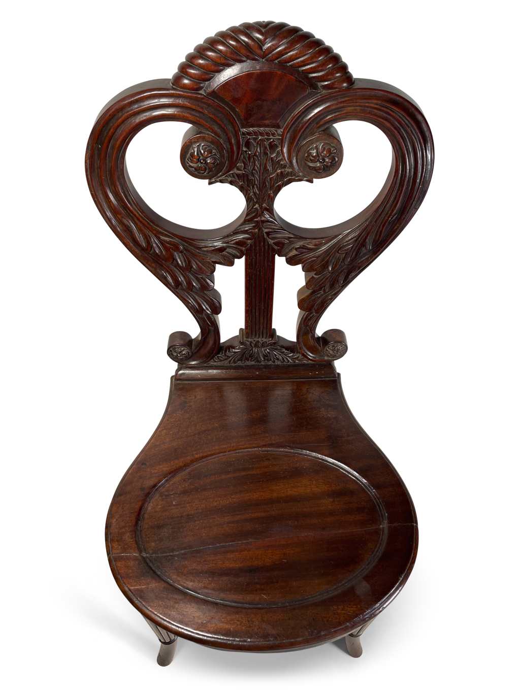 Carved Mahogany Regency Hall Chair