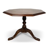 Mahogany Tripod Table on a Low Pedestal Column Base