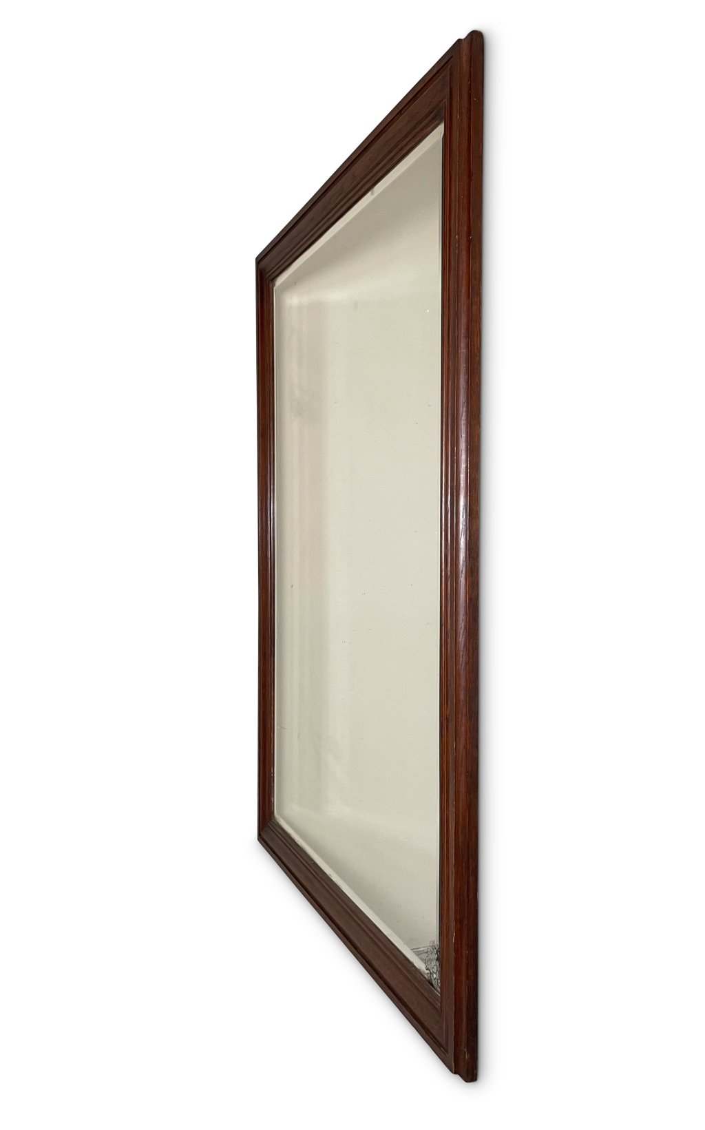 Large Oak Framed Dressing Mirror with Bevelled Plate