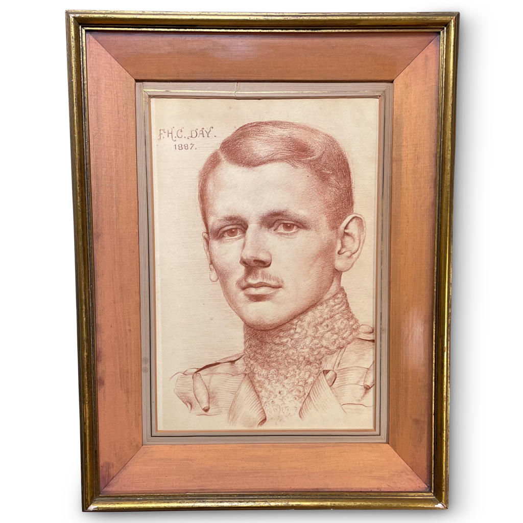 Pencil Portrait of a Soldier Signed F H C Day