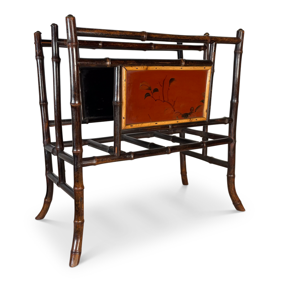 Aesthetic Stained Bamboo Magazine Rack