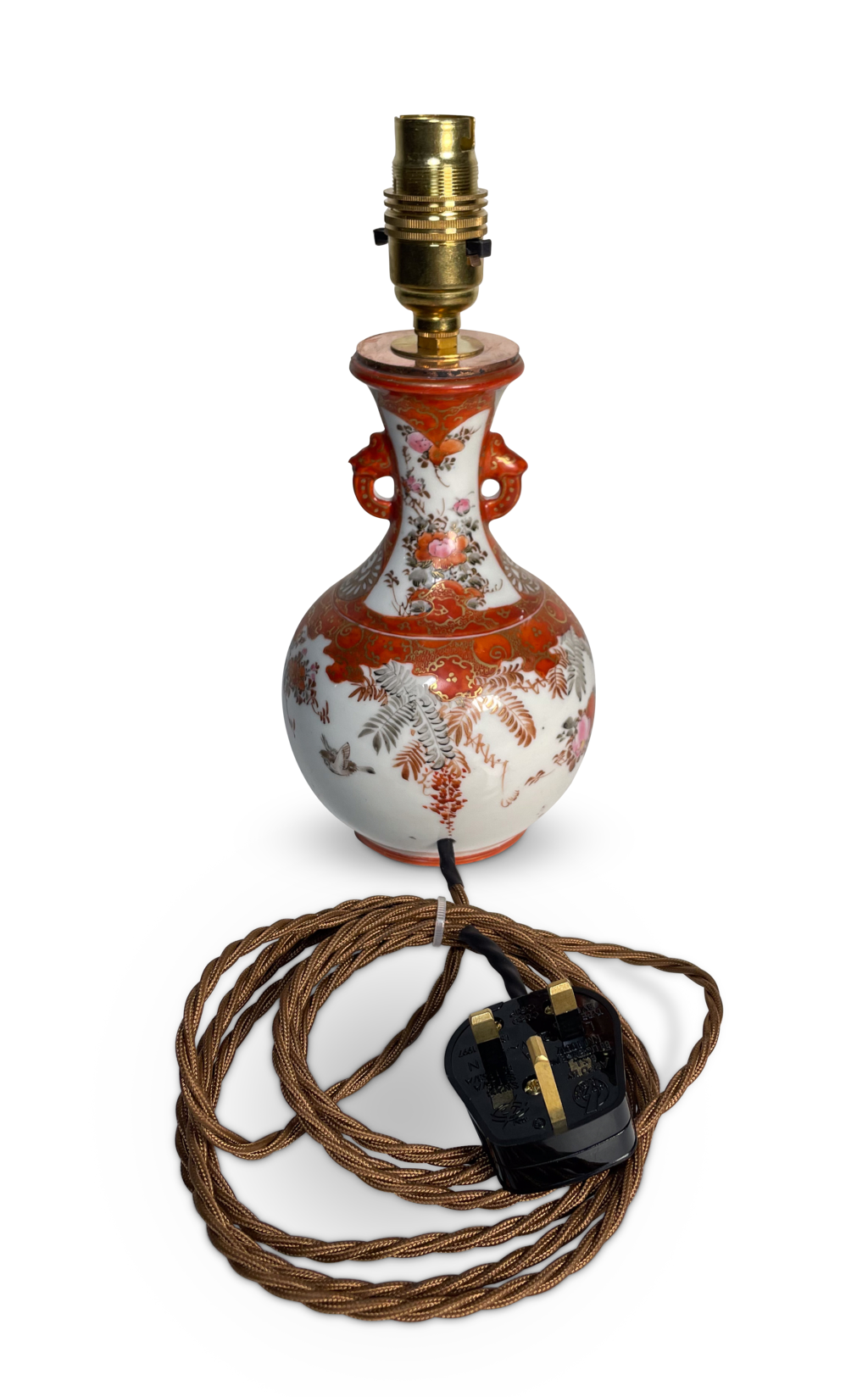 Meiji Period Kutani Vase Table Lamp