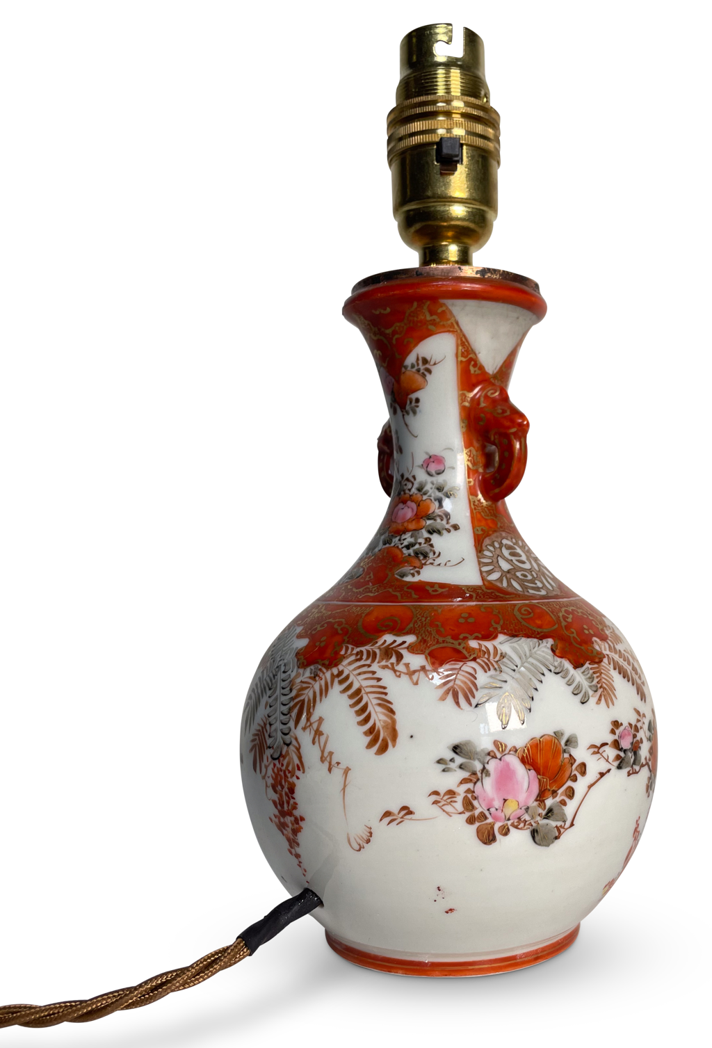 Meiji Period Kutani Vase Table Lamp