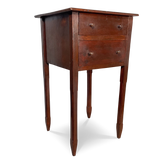 Stained Pine Nightstand with Two Drawers