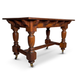 Victorian Oak Centre Table on Four Baluster Turned Legs