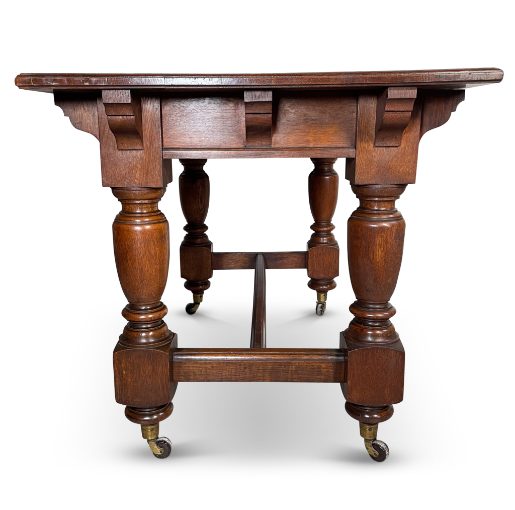 Victorian Oak Centre Table on Four Baluster Turned Legs