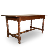 Oak Table Raised on Turned Legs