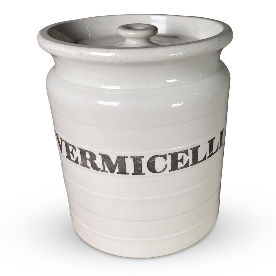 Ironstone Banded Vermicelli Storage Jar