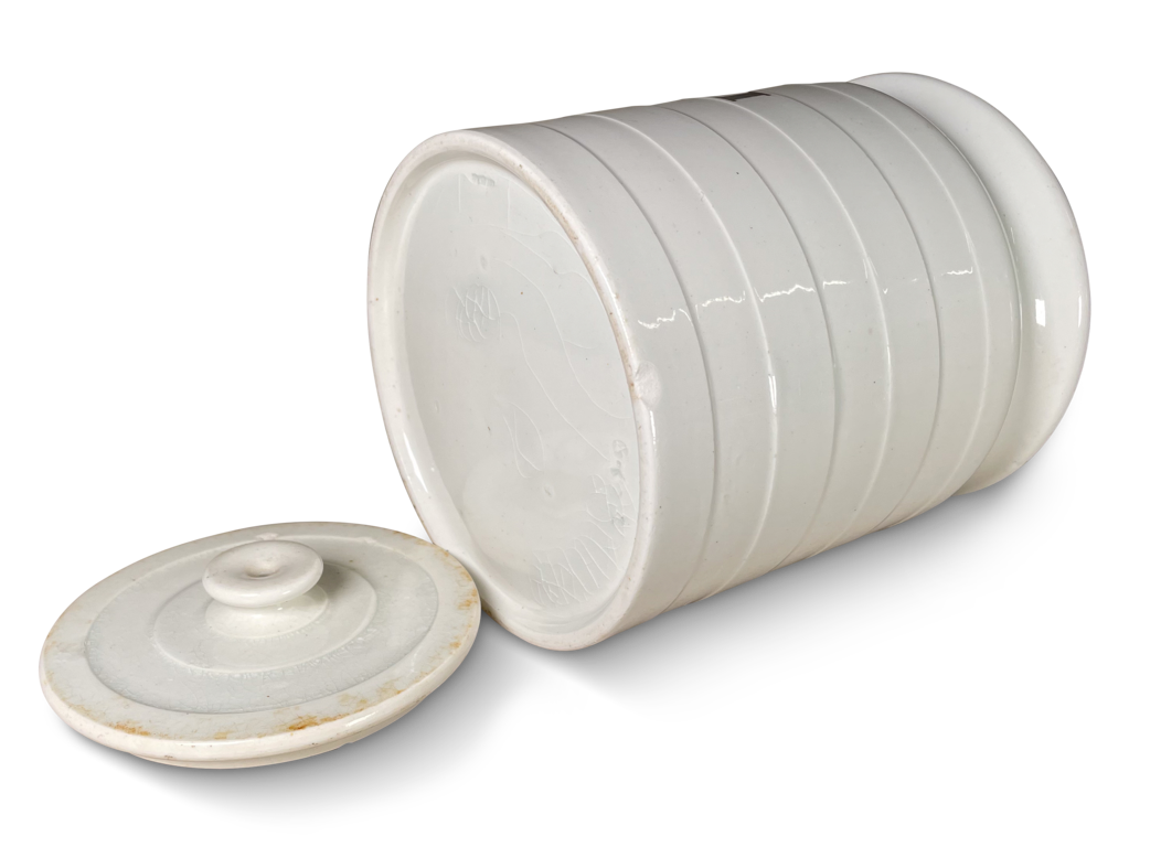 Ironstone Banded Vermicelli Storage Jar