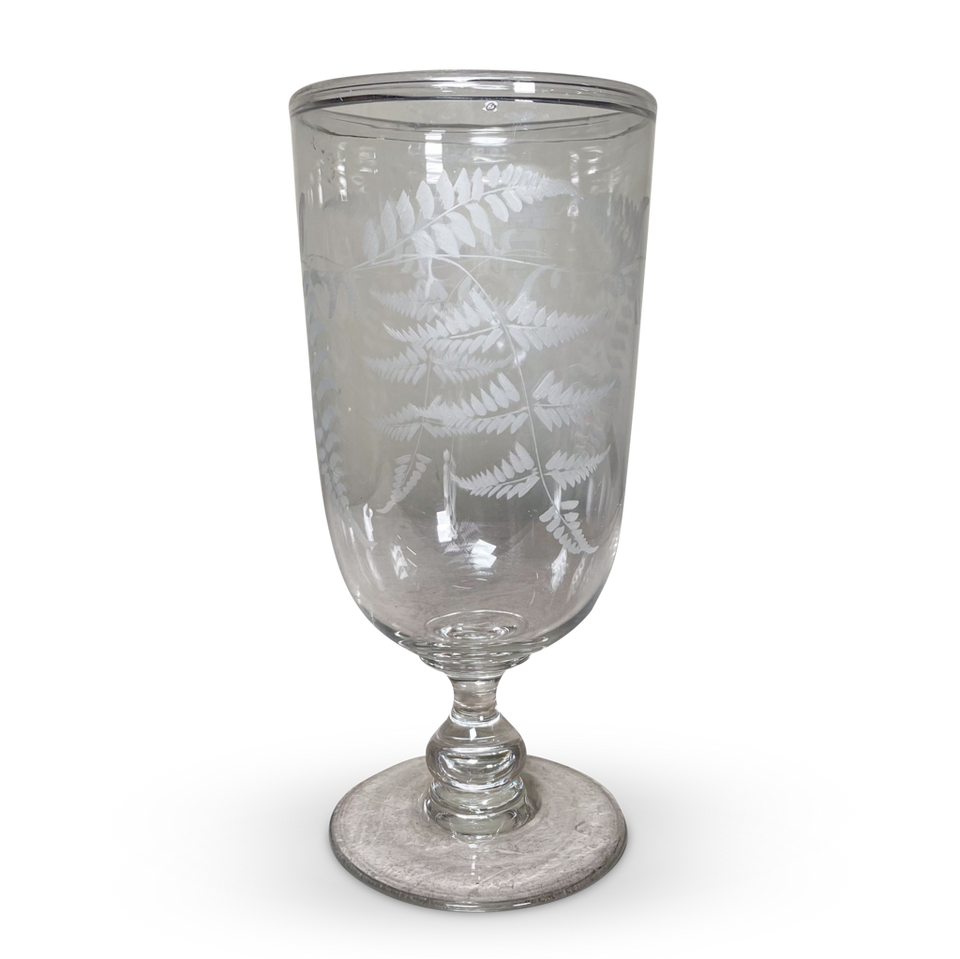 Etched Glass Celery Vase