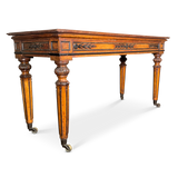 Oak Console Table with Ebonised Raised Laurel Leaf Motifs