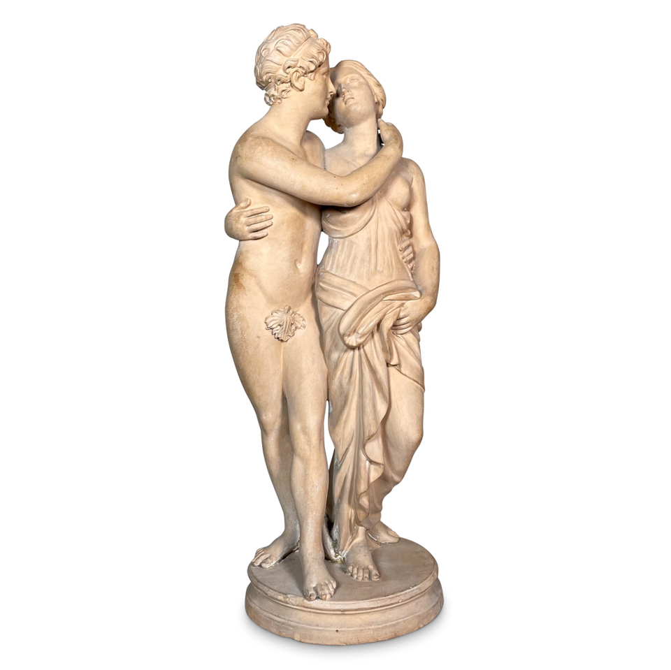 Grand Tour Terracotta Classical Figure of Lovers by Giovanni Mollica