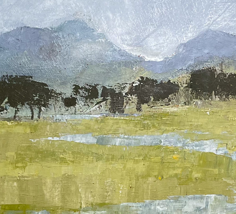 Oil on Canvas of Grazing Cows near the Malverns by Ann Thistlewaite