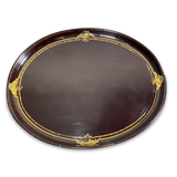 Large Black Oval Tole Tray