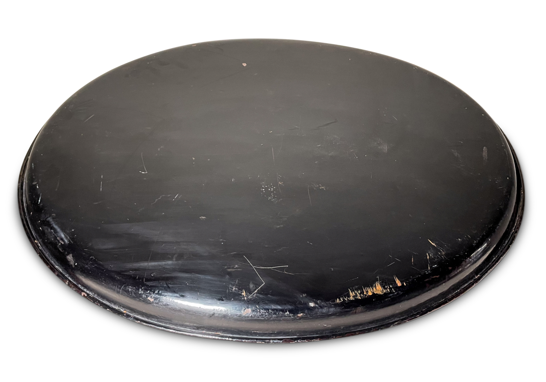 Large Black Oval Tole Tray