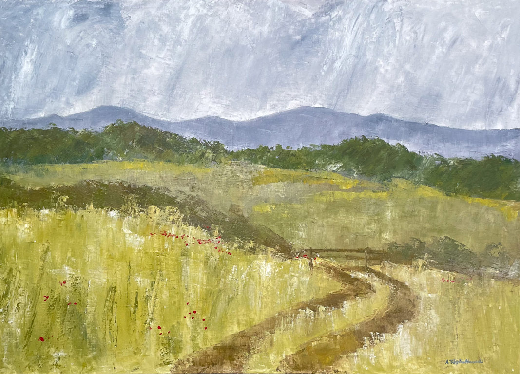 Oil on Canvas Landscape near the Malverns by Ann Thistlewaite