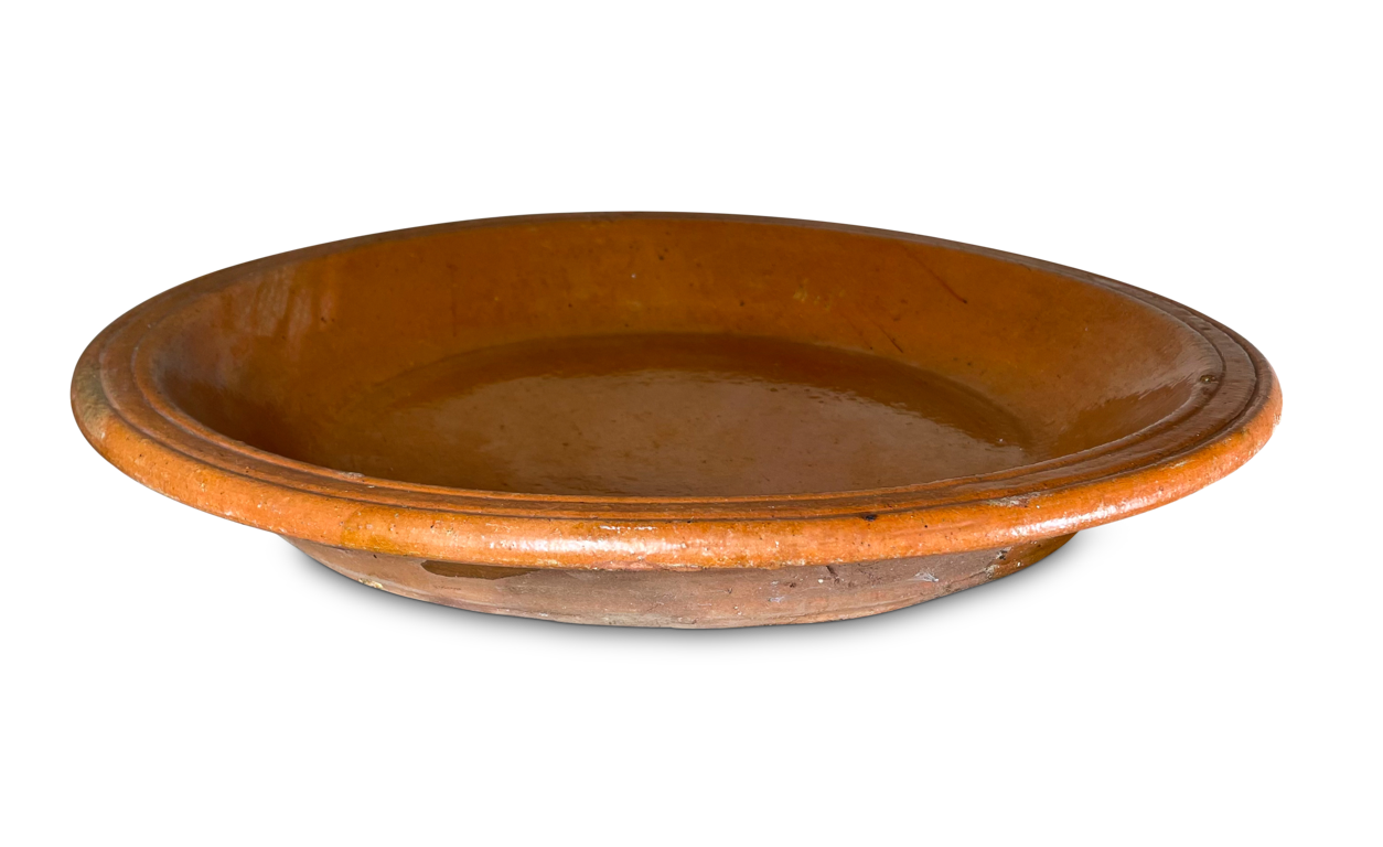 Large Spanish Glazed Terracotta Serving Bowl