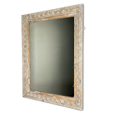 Painted Dry Scraped Gesso and Gilt Wall Mirror