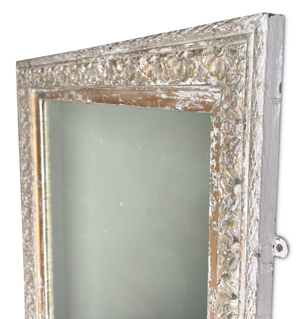 Painted Dry Scraped Gesso and Gilt Wall Mirror