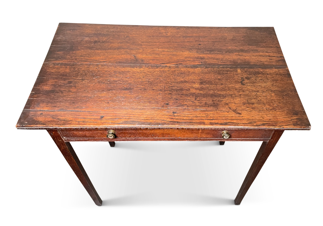 George III Oak Side Table with Single Drawer