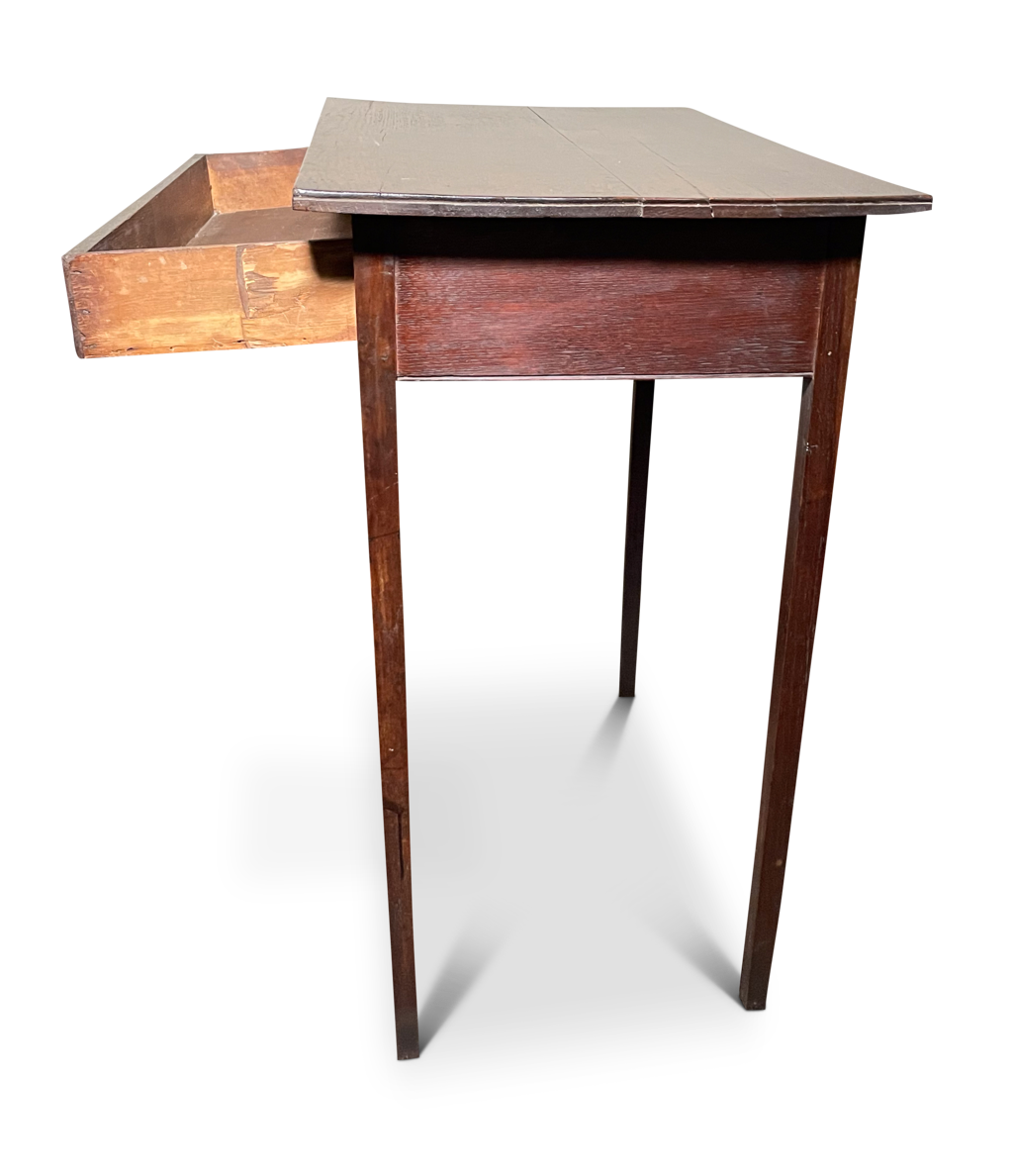 George III Oak Side Table with Single Drawer