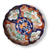 Meiji Period Imari Scallop Edged Bowl Decorated with Birds