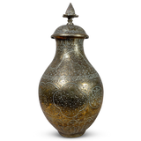 Chase Engraved Brass Indian Lidded Urn