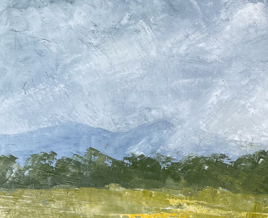 Oil on Canvas Landscape Entitled 'A Walk in the Field' by Ann Thistlewaite
