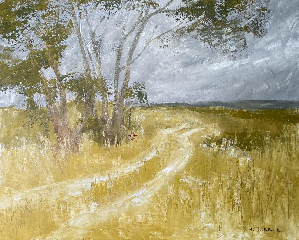 Oil on Canvas of a Track in a Corn Field by Ann Thistlewaite