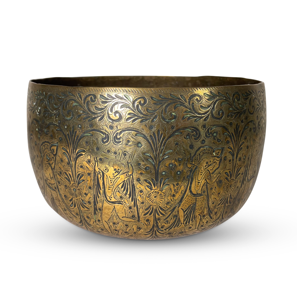 Small Chase Engraved Brass Jardiniere