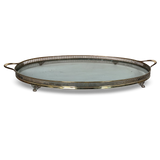 Oval Serving Tray with Glass Base