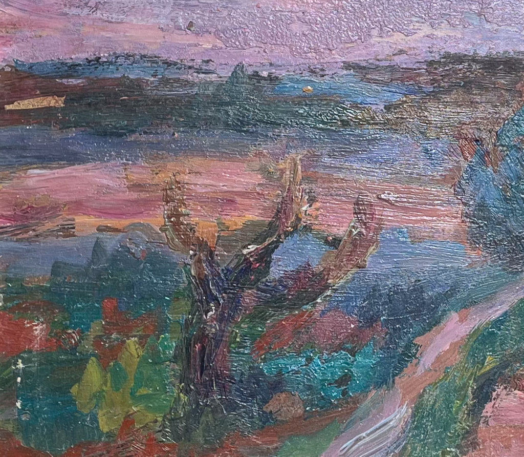 Oil on Board of an Abstract Landscape