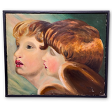 Oil on Canvas of Two Cherubs