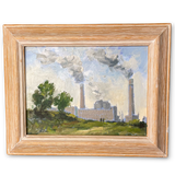 Oil on Board Industrial Landscape