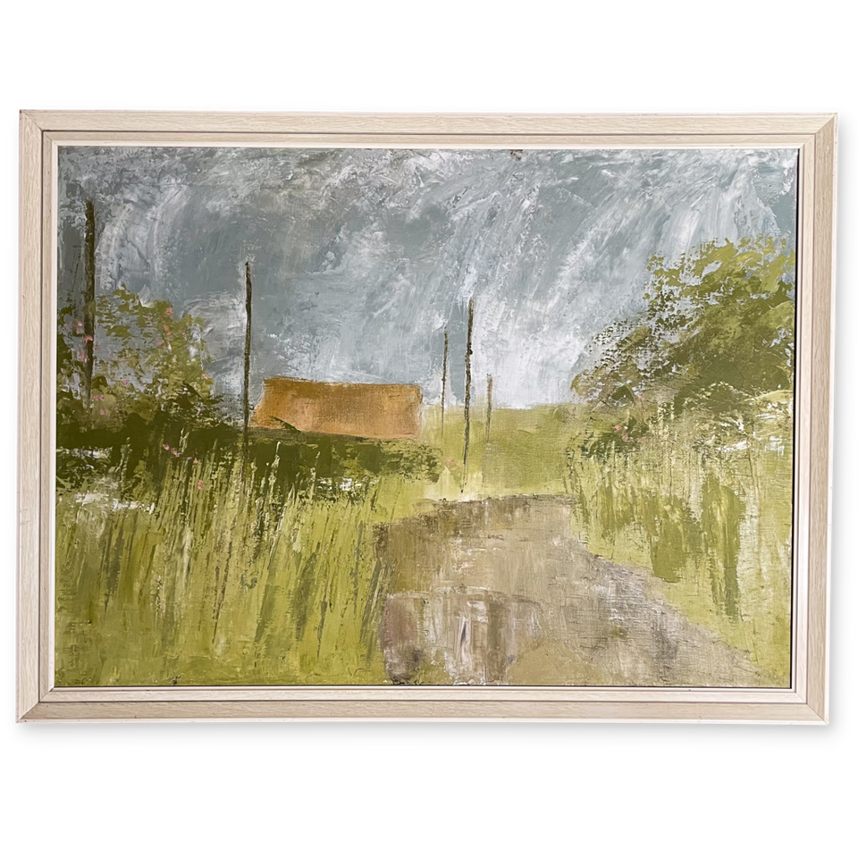 Oil on Canvas Untitled Landscape of a Rural Lane
