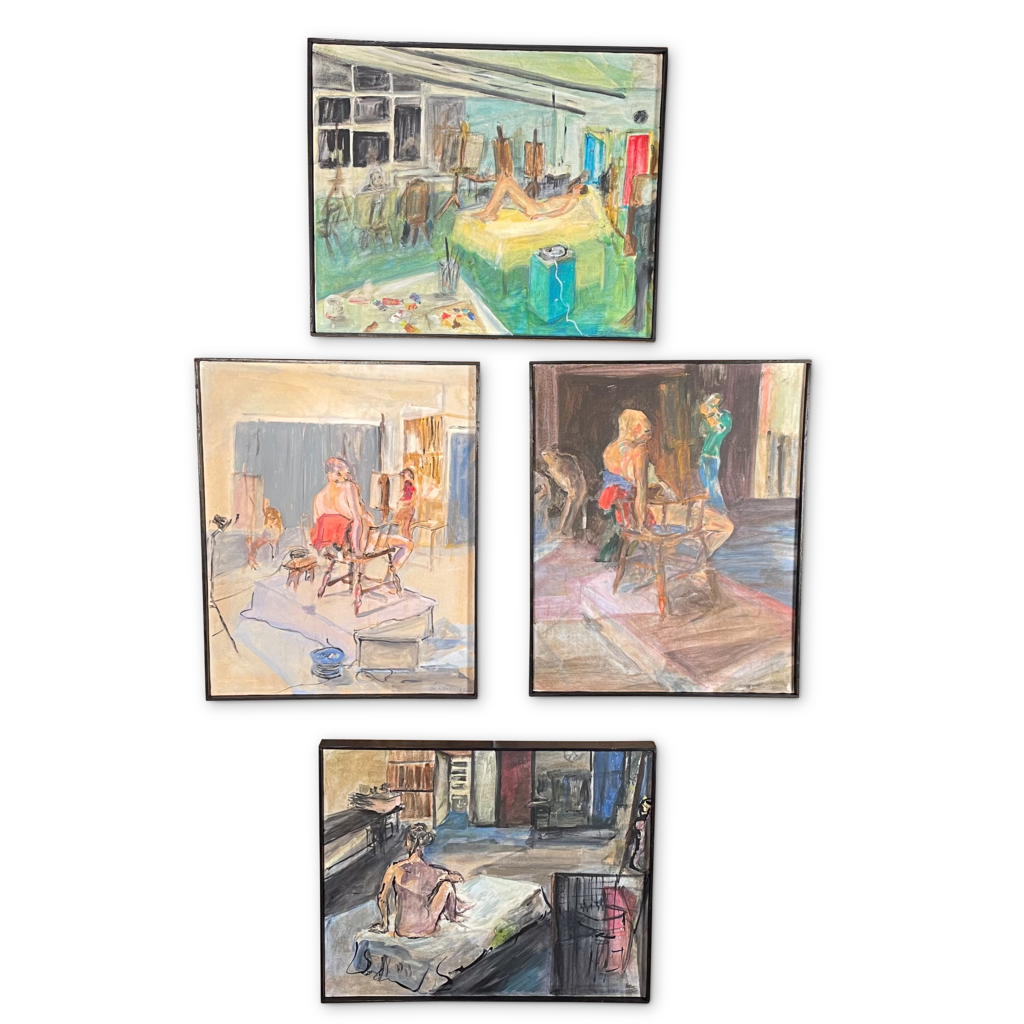 Set of Four Studio Canvases of Art Class Studies by Betty Greenhalf