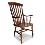Ash and Elm Lath Back Carver Chair