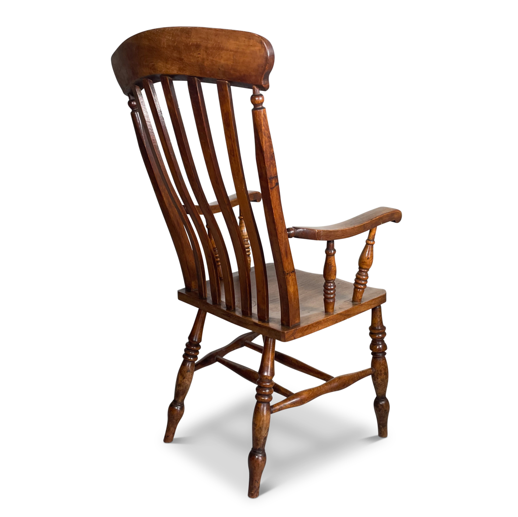 Ash and Elm Lath Back Carver Chair